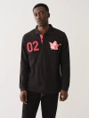 True Religion Men's Buddha Applique Rugby Polo Shirt In Black