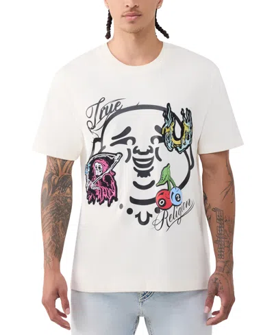 True Religion Men's Buddha Face Logo Short-sleeve T-shirt In White