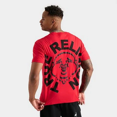 True Religion Men's Buddha Face Puff Print Graphic T-shirt In Flame Scarlet
