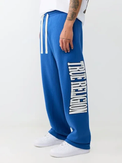 True Religion Men's Buddha Fleece Sweatpant In Blue