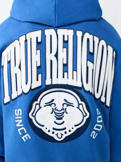 True Religion Men's Buddha Fleece Zip Hoodie In Blue
