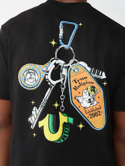 True Religion Men's Buddha Keychain T-shirt In Black