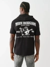 True Religion Men's Buddha Logo Hooded Heavyweight T-shirt In Black