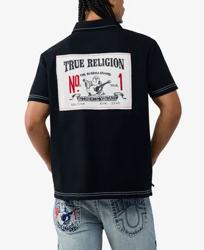 True Religion Men's Buddha Logo Polo Shirt In Black
