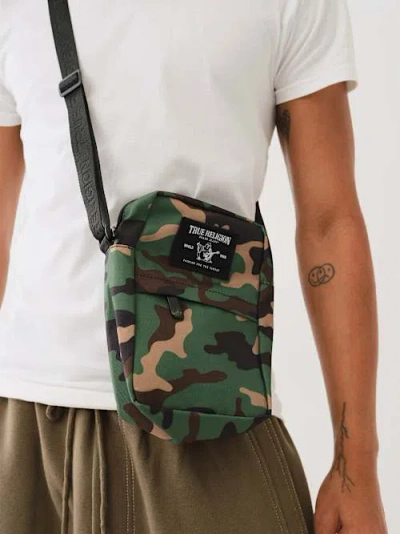 True Religion Men's Camo Print Crossbody Bag