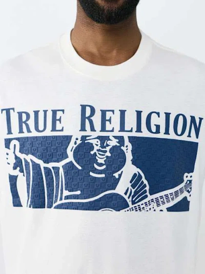 True Religion Checkered Buddha Cotton Graphic T-shirt In White