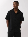True Religion Check Camp Shirt In Black