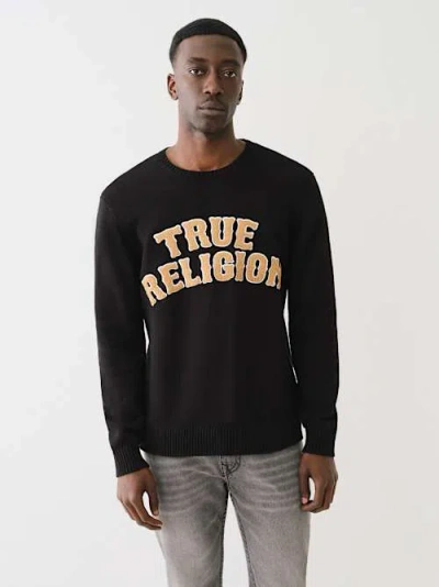 TRUE RELIGION MEN'S CHENILLE PATCH SWEATER