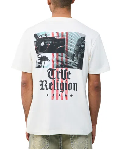True Religion Men's City Life Arch Logo T-shirt In White