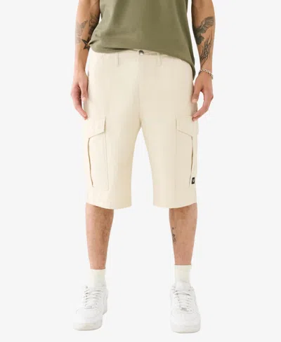 True Religion Men's Classic Cargo Shorts- 12" Inseam In White
