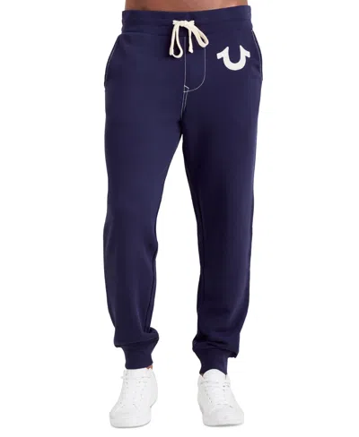 True Religion Men's Classic Logo Elastic Drawstring Joggers In Blue