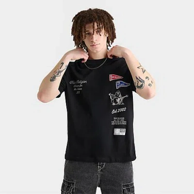 True Religion Men's Collegiate Logo Heavyweight T-shirt In Black
