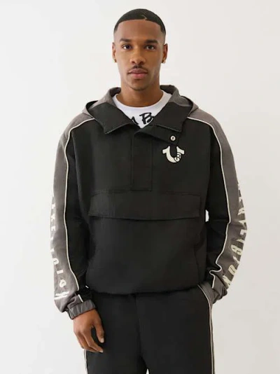 True Religion Men's Color Blocked Anorak Pullover In Black
