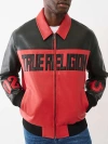 True Religion Men's Color Blocked Logo Racing Jacket In Red