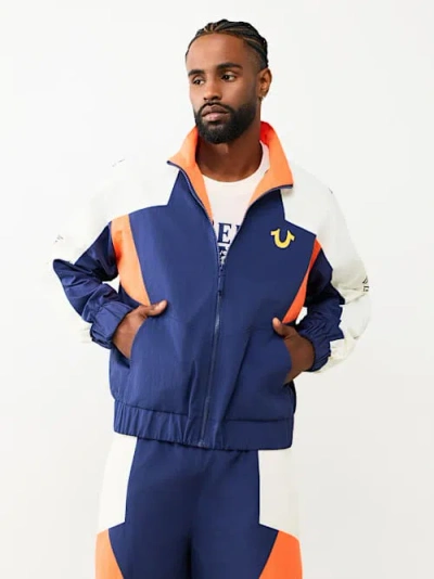 True Religion Men's Colorblock Nylon Track Jacket In Blue