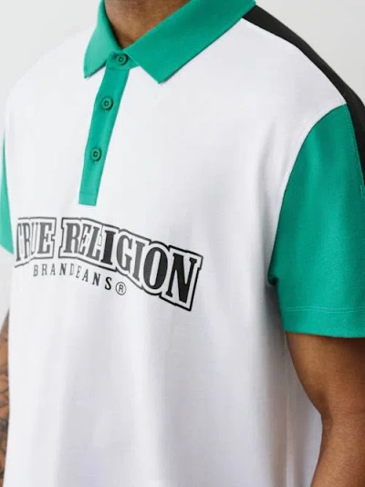 True Religion Men's Colorblock Relaxed Polo Shirt In White