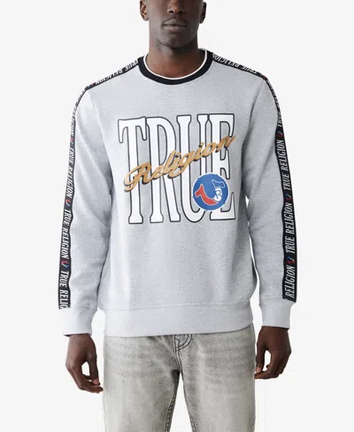 True Religion Men's Colorblock Sweatshirt In Heather Gray