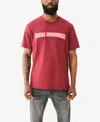 True Religion Cross Stitch Cotton Logo Graphic Tee In Cabernet