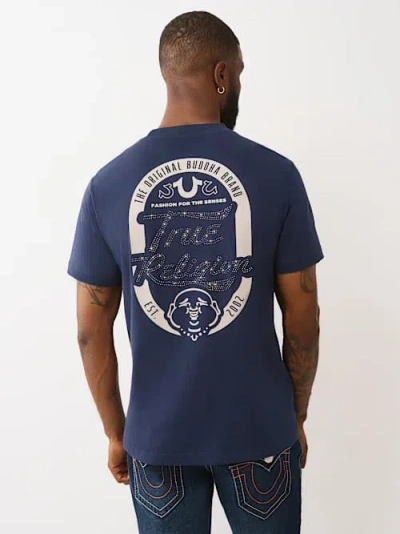 True Religion Men's Crystal Logo T-shirt In Blue