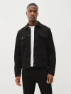True Religion Cotton Stretch Denim Trucker Jacket In Black