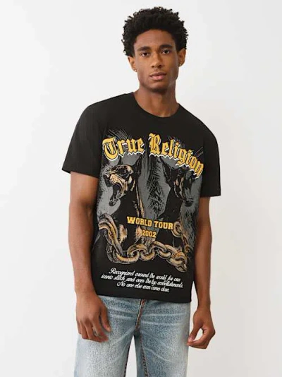 True Religion Men's Doberman Graphic T-shirt In Black