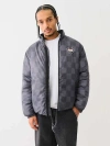 True Religion Men's Embroidered Checkered Puffer Jacket In Black