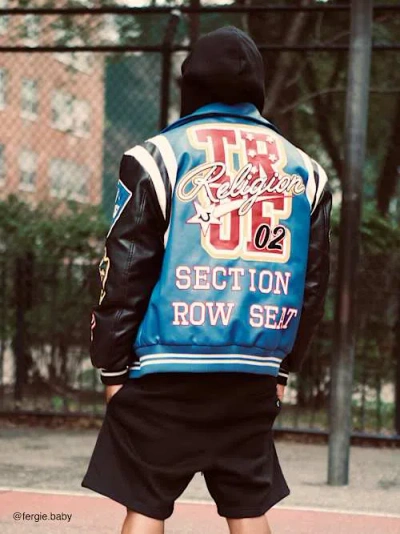 True Religion Men's Faux Leather Patch Embroidery Varsity Jacket In Blue
