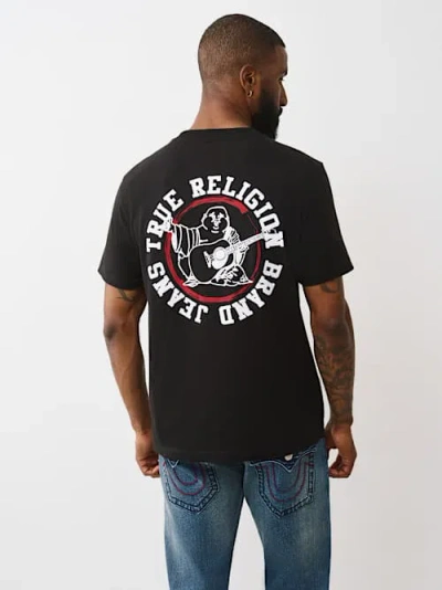 True Religion Men's Flocked Logo T-shirt In Black
