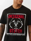 True Religion Men's Flocked Original Stitch T-shirt In Black