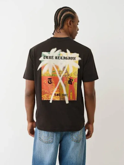 True Religion Men's Flocked Palm Tree T-shirt