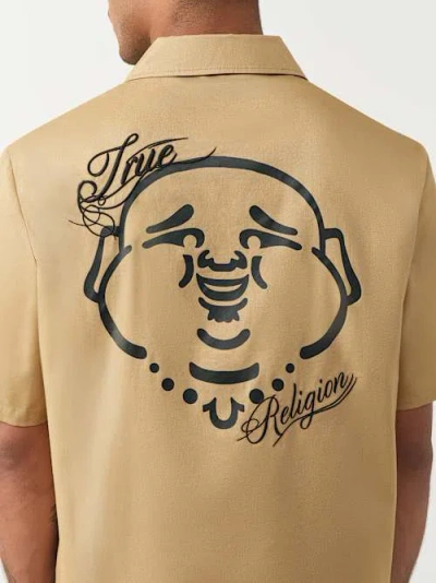 True Religion Men's Full-zip Buddha Shirt In Brown