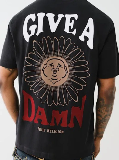 True Religion Men's Give A Damn Flocked T-shirt