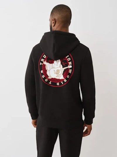 True Religion Men's Global Buddha Zip Hoodie In Black