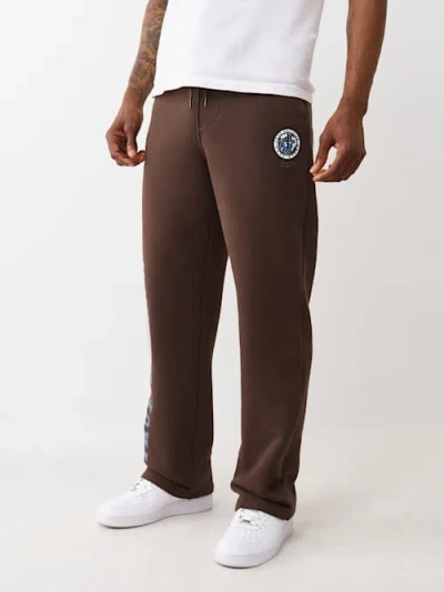 True Religion Men's Global Horseshoe Straight Leg Sweat Pant In Brown