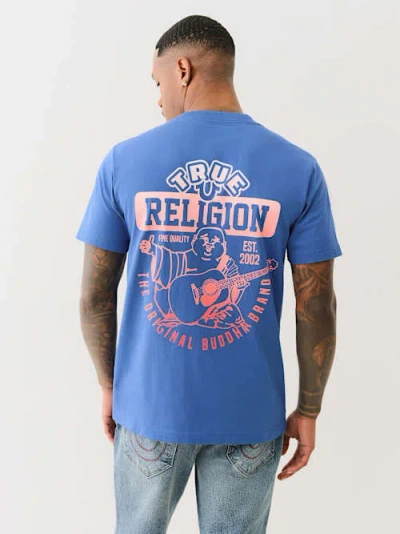 True Religion Men's Gradient Buddha T-shirt In Blue