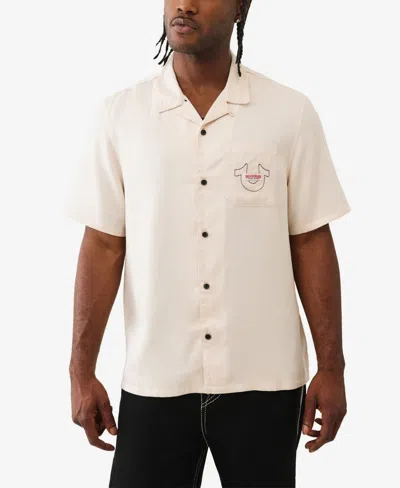 True Religion Men's Graphic Camp Short-sleeve Shirt In White