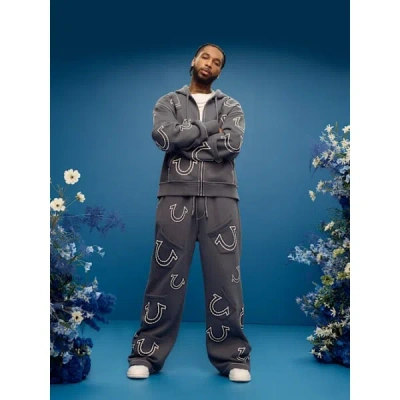 True Religion Men's Horseshoe Big T Baggy Sweatpant In Gray