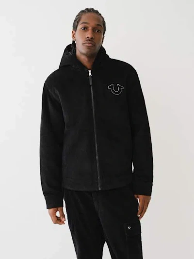 True Religion Men's Horseshoe Corduroy Hooded Jacket In Black