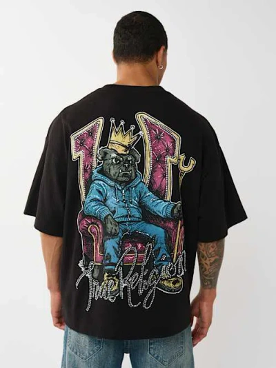True Religion Men's Horseshoe Throne Oversized T-shirt In Black
