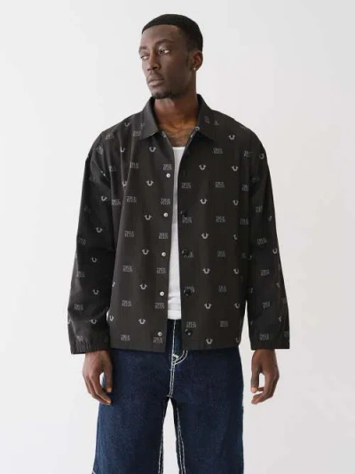 True Religion Men's Horseshoe Windbreaker Jacket In Black