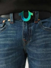 True Religion Men's Iridescent Horseshoe Buckle Belt In Black
