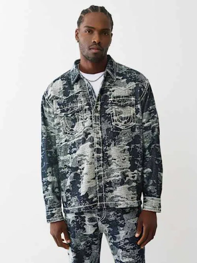 TRUE RELIGION MEN'S JACQUARD SUPER T WESTERN SHIRT