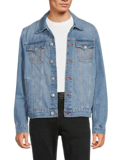 True Religion Men's Jesse Faded Wash Denim Jacket In Blue