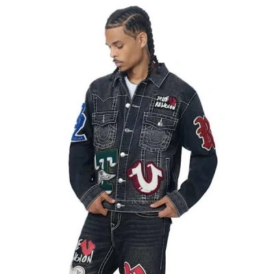 True Religion Men's Jimmy Patch Big T Oversized Denim Jacket In Multi