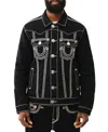 True Religion Mens Jimmy Contrast-stitch Denim Jacket Rinse Black In 2sb Black
