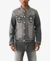True Religion Super T Jimmy Jacket In Remix Grey Wash