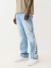 True Religion Men's Joey Destroyed Slit Slim Flare Jean In Blue