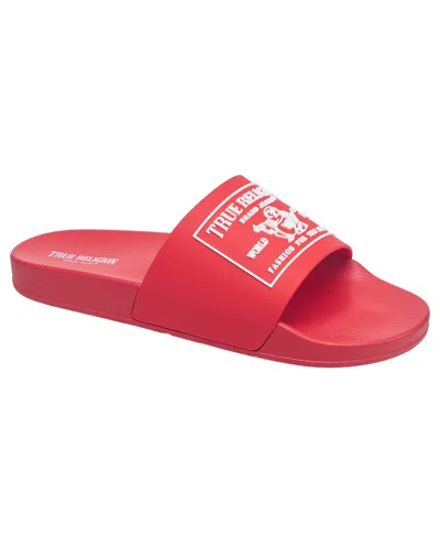True Religion Men's Kendrick Logo Slide In Red