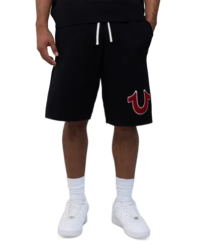True Religion Men's Knit Logo Shorts, 8.75" Inseam In Black
