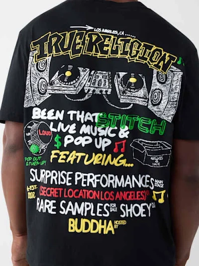 True Religion Men's Live Music Pop-up T-shirt In Black